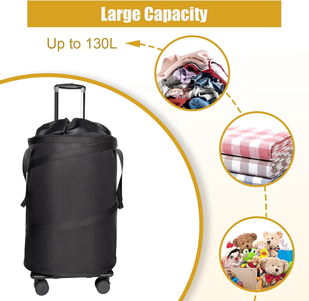 Bukere Laundry Hamper with Wheels, Extra Large 3 in 1 Pop Up Basket with Roll...
