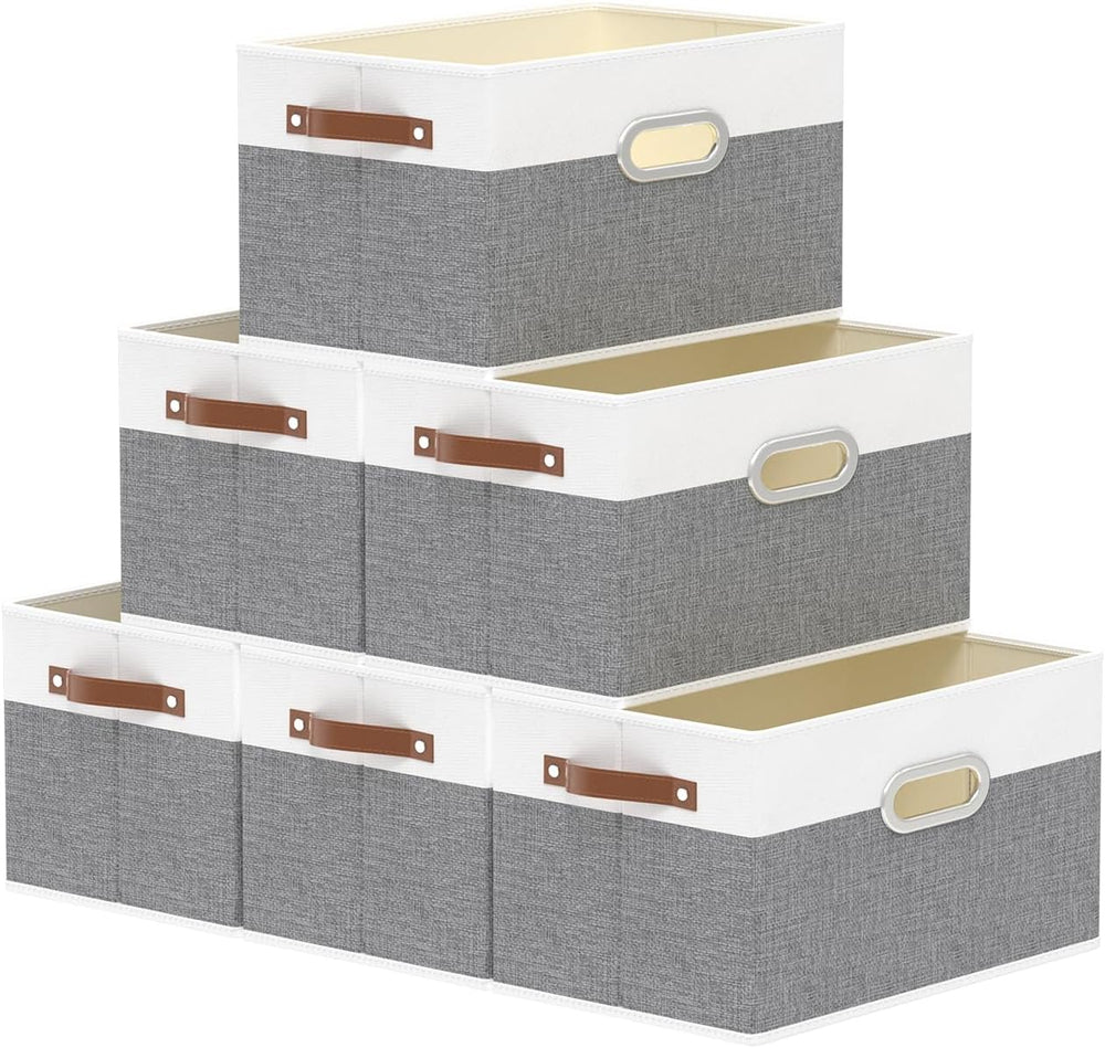 Yawinhe Fabric Storage Baskets, Foldable Closet Organizer (6-Pack)