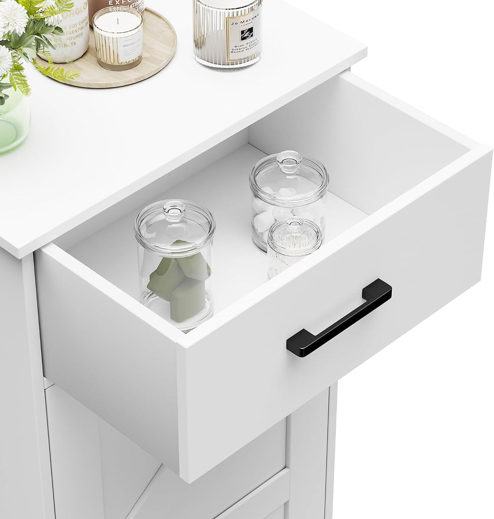 Homhedy Bathroom Storage Cabinet with Drawer & Adjustable Shelf