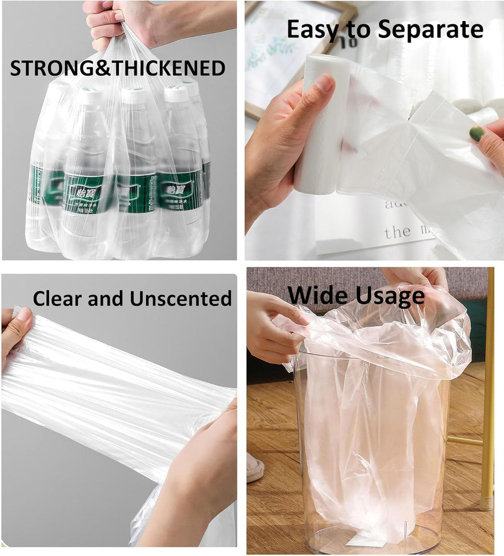 320 Count 8 Gallon Trash Bags Clear Medium Garbage Bags Strong, Leakage-Free,...
