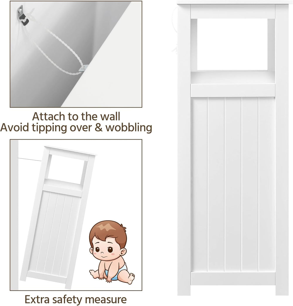 Yaheetech Large Freestanding Bathroom Storage Cabinet with 3 Drawers, White