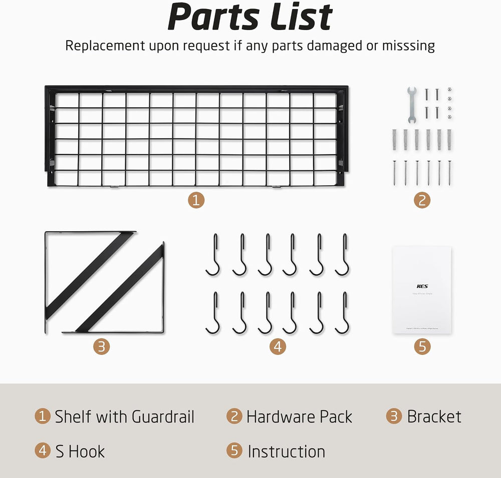 KES 30-Inch Kitchen Pan Pot Rack Wall Mounted, Hanging Storage Organizer
