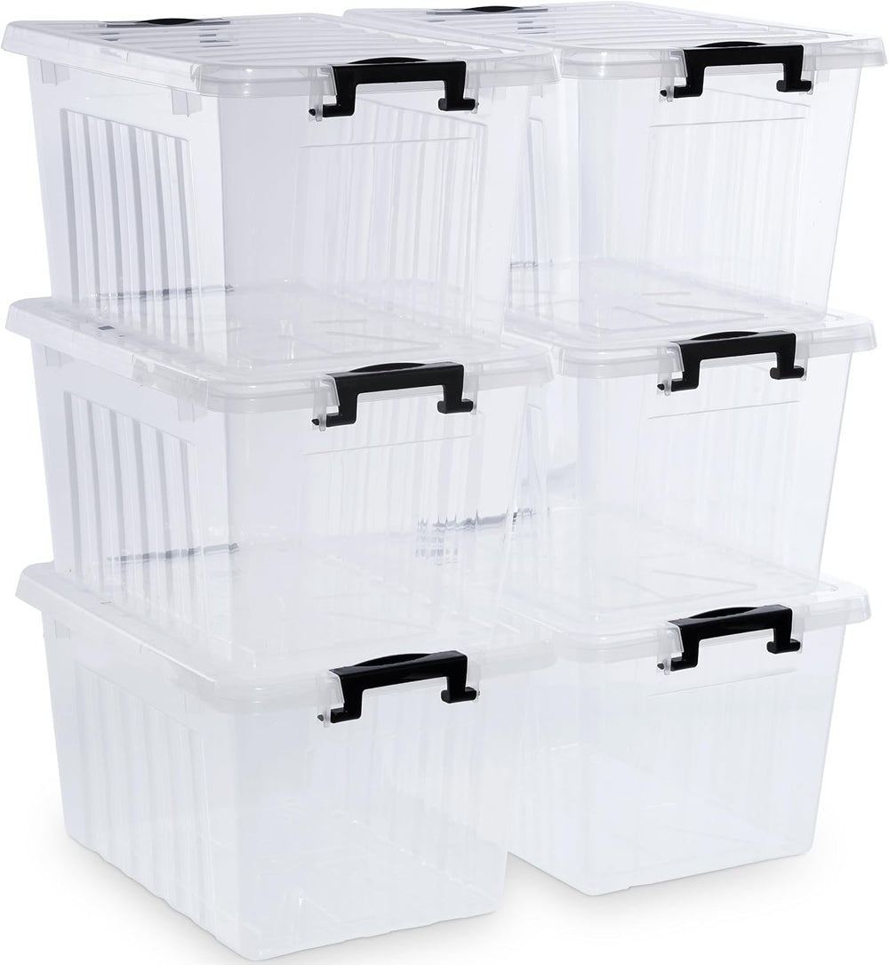 Citylife 22 QT Clear Plastic Storage Bins (6-Pack)