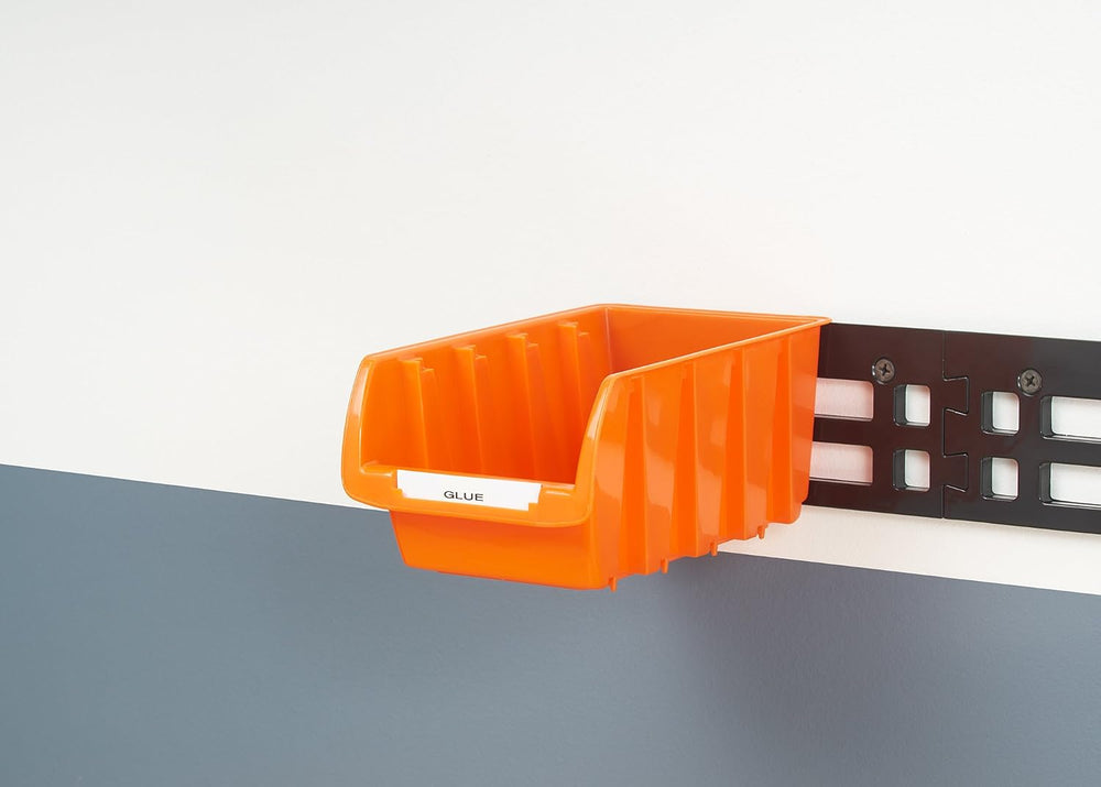 TRINITY Set of 12 Open Front Storage Bins, Orange, Small 6.5"x4.1"x3”