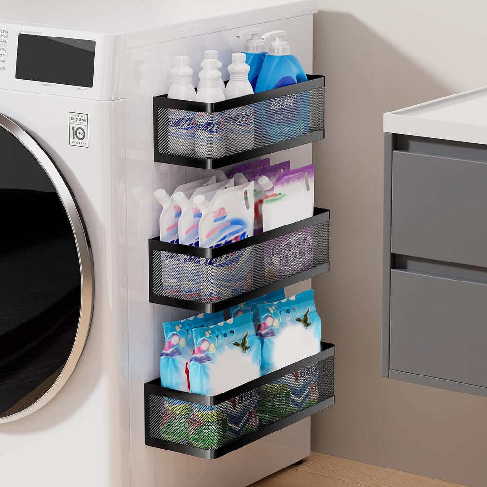 3 Pack Magnetic Shelves for Washing Machine,Laundry Organizer