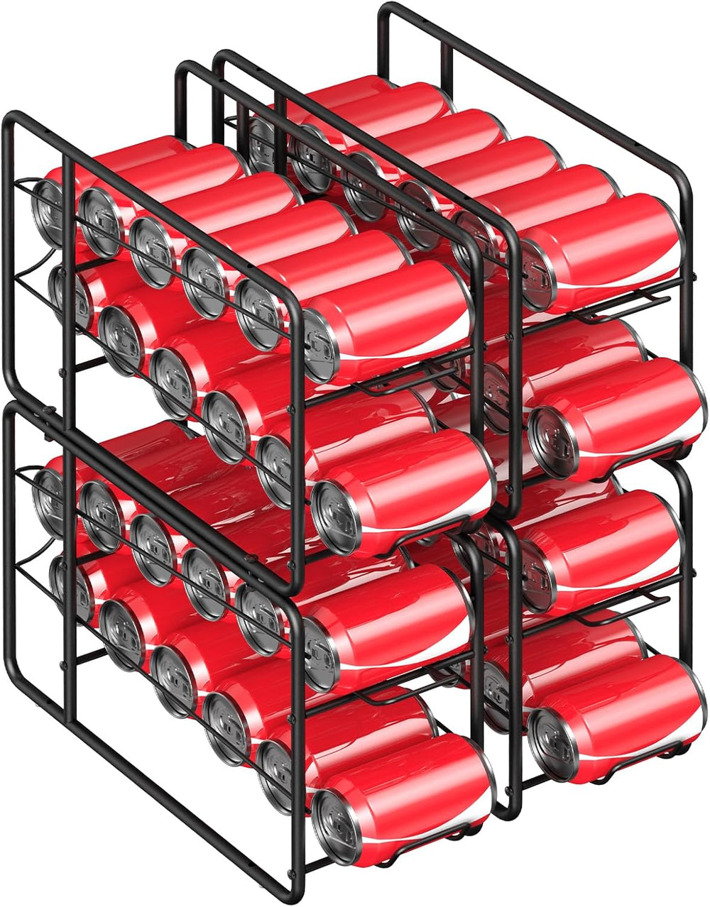 MOOACE 4 Pack Can Organizer for Pantry, Stackable Soda Can Dispenser Rack