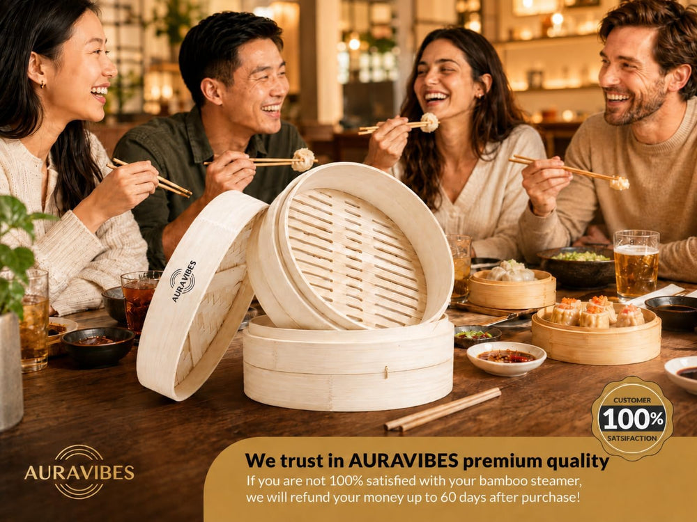 Bamboo Steamer Basket 10 Inch 2 Tier