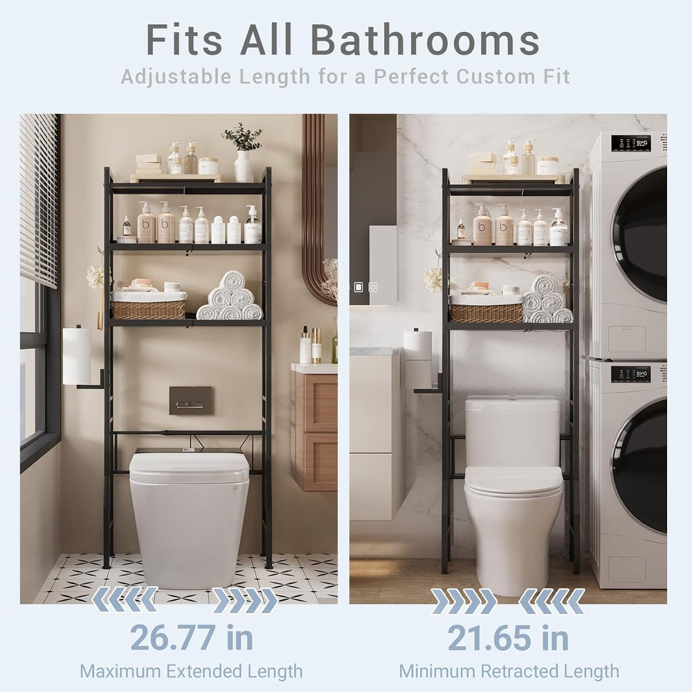Over the Toilet Storage Shelf 3-Tier Adjustable Bathroom Organizers and Stora...
