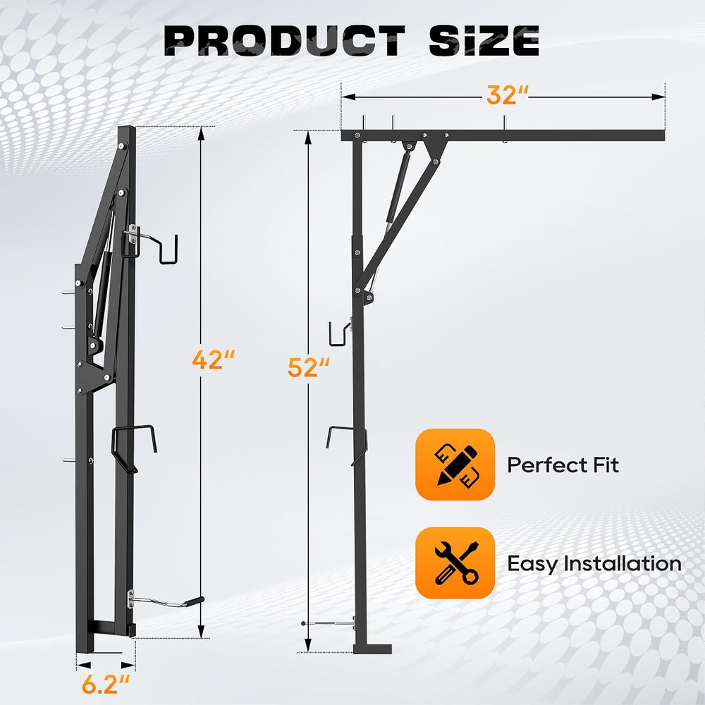 Ceiling Mounted Horizontal Bike Rack - Overhead Storage Space Saver, Ideal fo...
