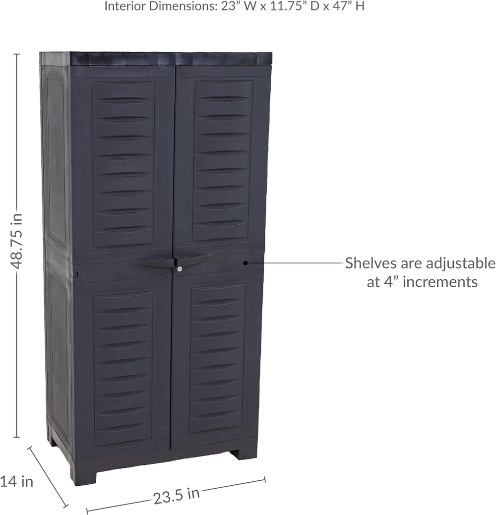 Sunnydaze 48" Garage Storage Cabinet with Locking Doors & Shelves, C...