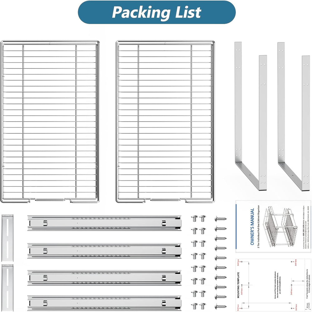 LOVMOR 2 Tier 5½" W x 21½" D, Individual Pull Organizer Kitchen Cab...