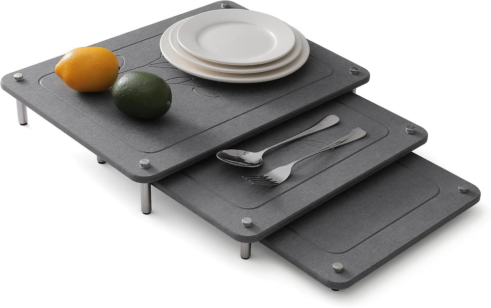 3-Piece Stone Dish Drying Mat for Kitchen Counter