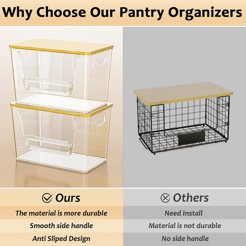Delamu 3 Pack Pantry Organizers and Storage, Stackable Trash Bag Holder
