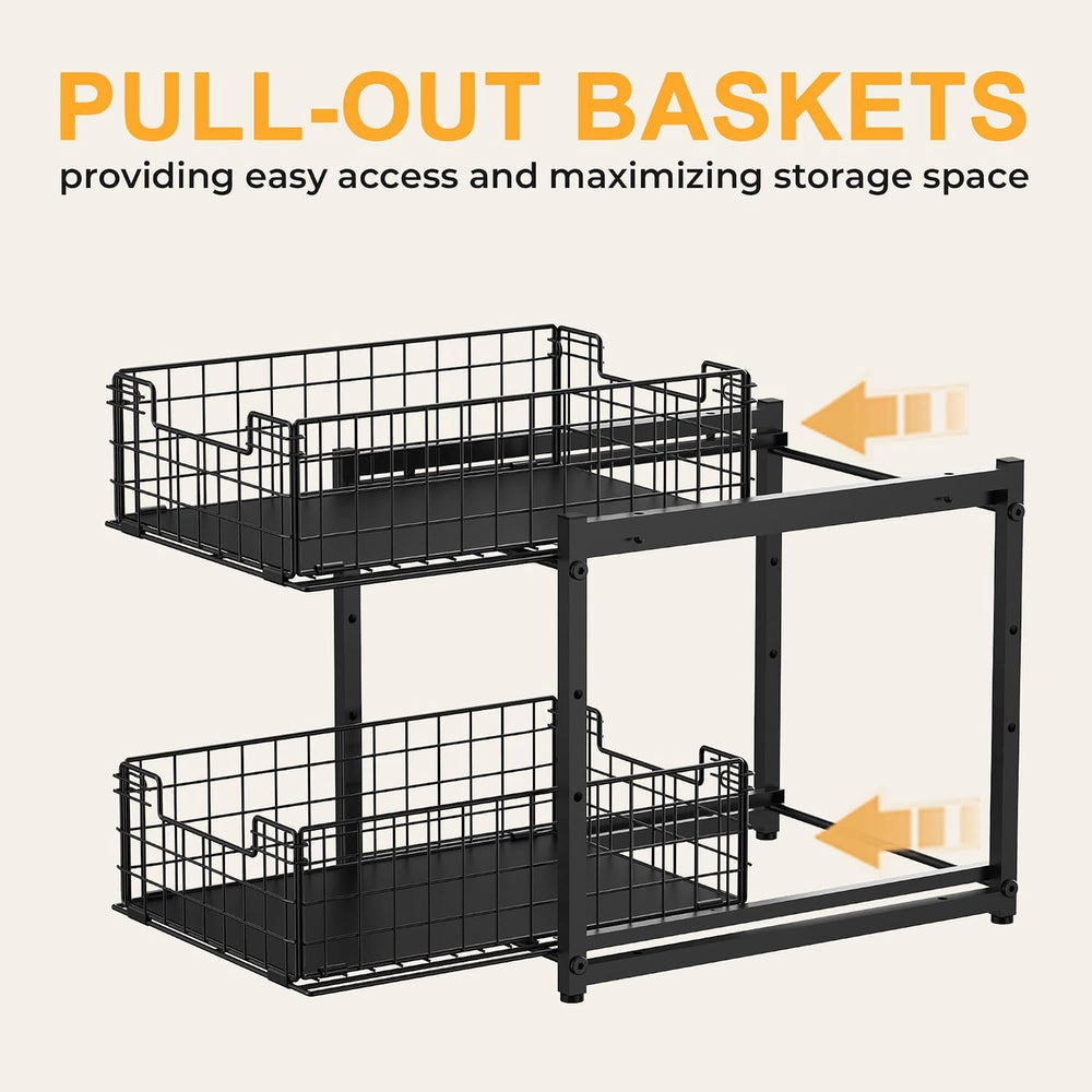 Under Sink Organizer, 2-Tier Pull Out Cabinet Organizer