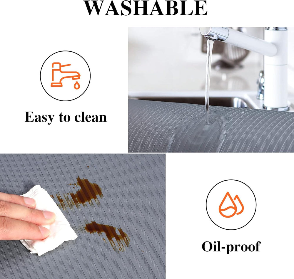 Mcrbeay Shelf Liner Non Adhesive, Washable Cabinet Liners for Shelves