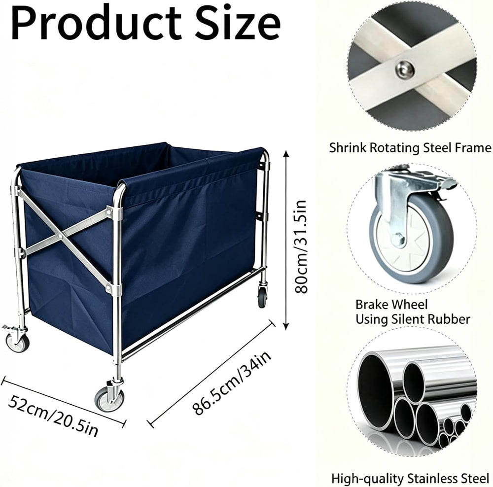 Commercial Laundry Cart with Wheel, Foldable Laundry Cart (400L)