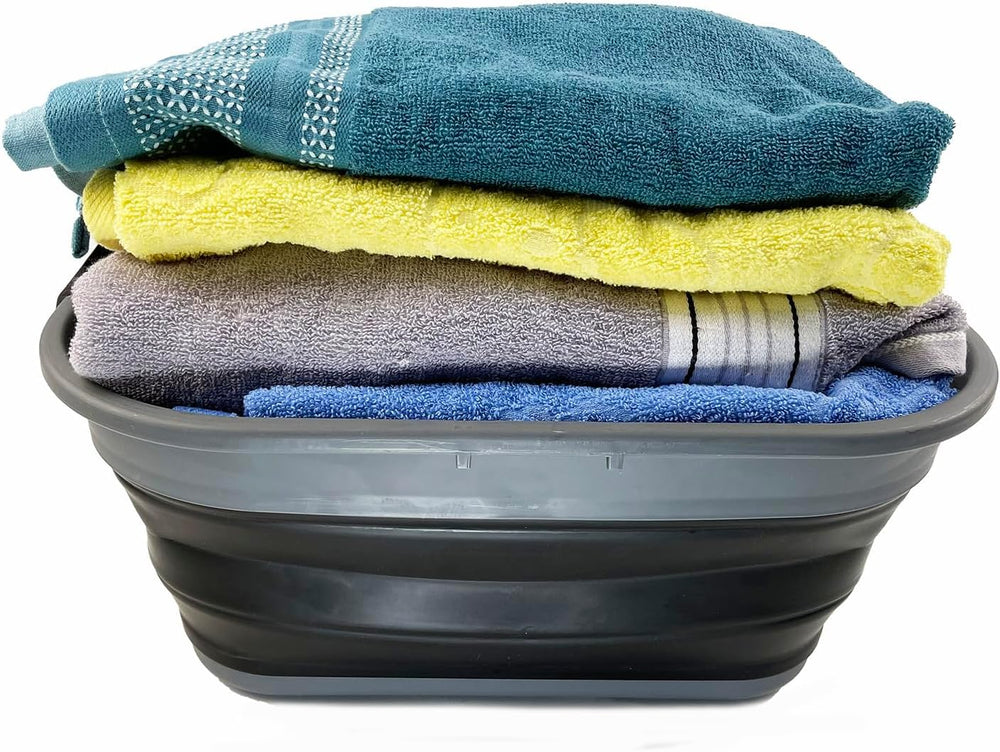 SAMMART Set of 2 Collapsible Plastic Storage Basket - Foldable Pop Up Storage...