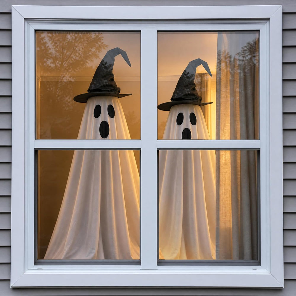 Halloween Ghost Tree Decorations Ghost Tree Cover with Witch Hat