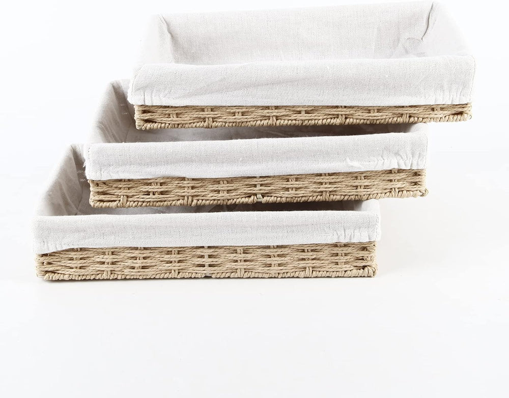 YRJJ Paper Rope Woven Storage Baskets, Delicate Storage Box for ShelvesBathro...