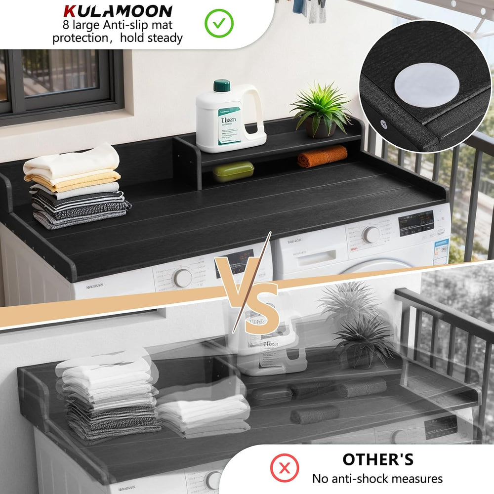 Washer Dryer Countertop with Shelf, HDPE 2-Tier Laundry Topper