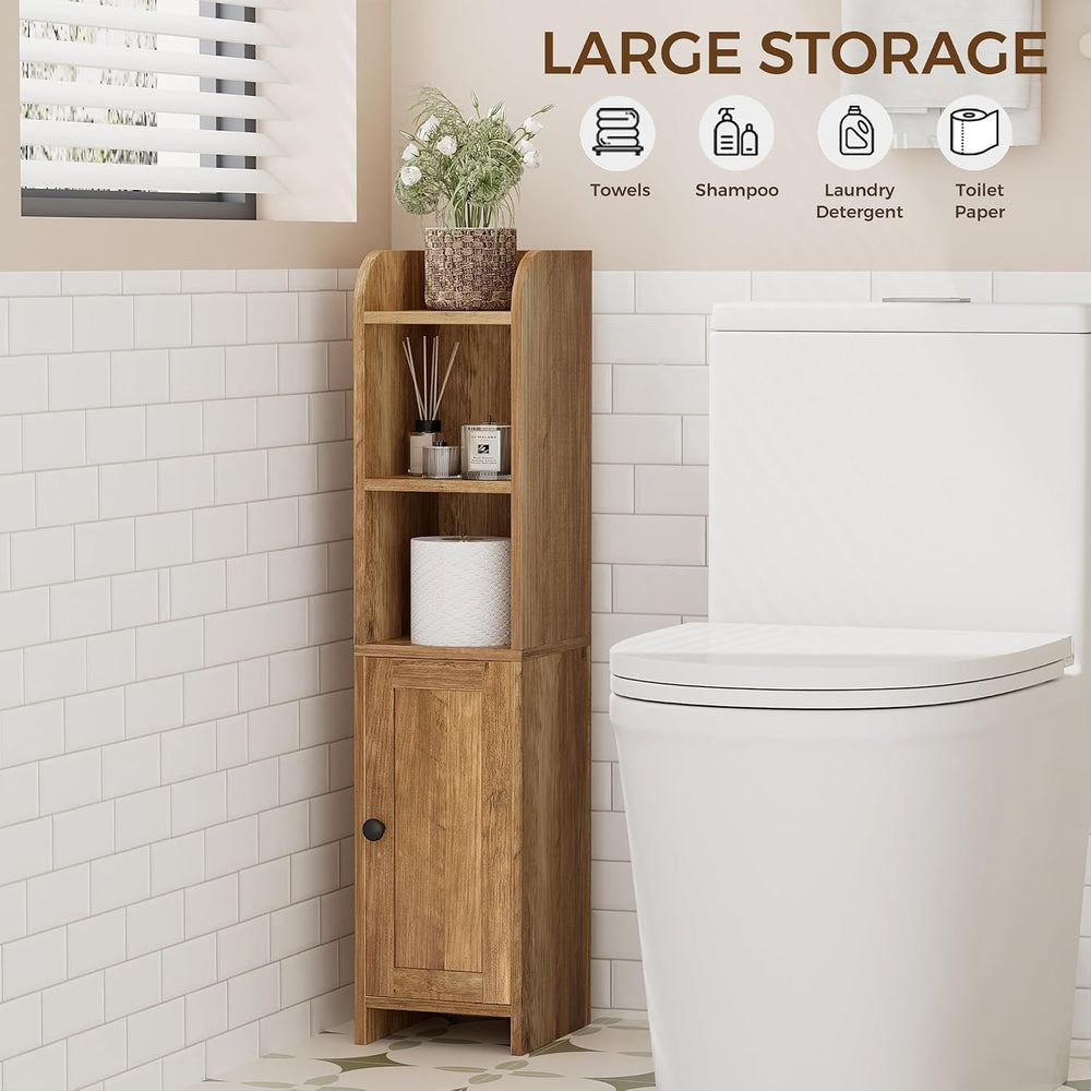 Small Bathroom Storage Cabinet, Narrow Toilet Paper Cabinet