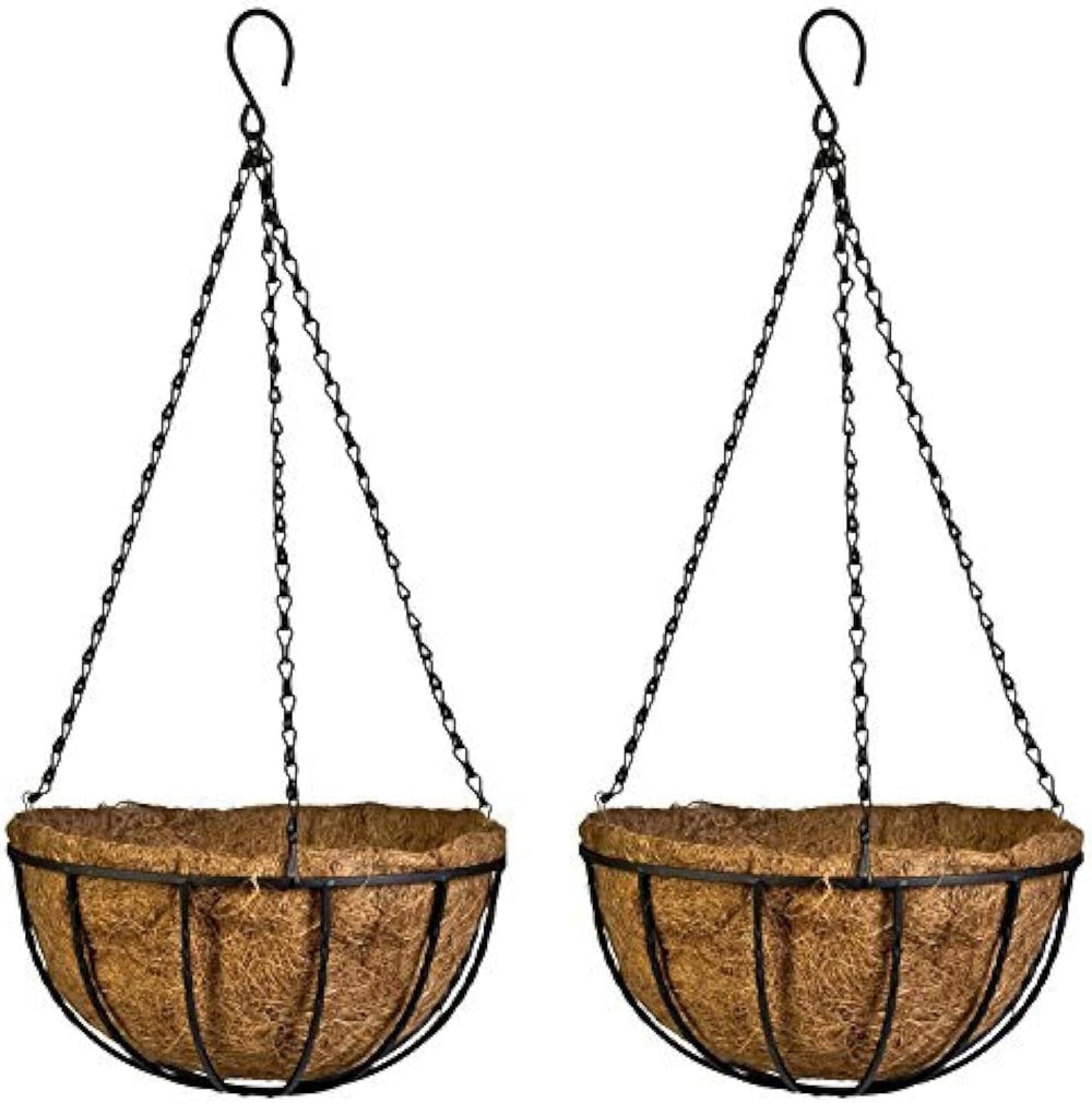 Kingbuy 12" Metal Hanging Basket for Herbs & Flowers – 6" Depth...
