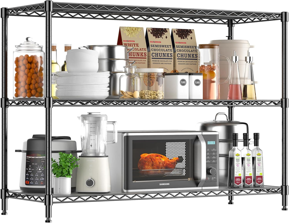 3-Shelf Adjustable Storage Shelves 35.1" W x 14" D x 36" H Met...