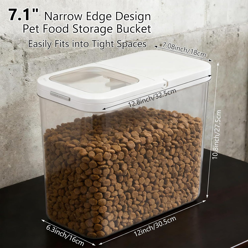 YEXEXINM Pet Food Storage Container with Lid & Scooper 10-15lbs/12L Dog F...