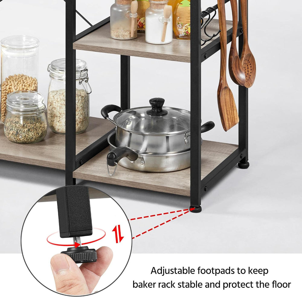 Yaheetech 4-Tier Bakers Rack,Microwave Stand for Coffee Bar,Grey