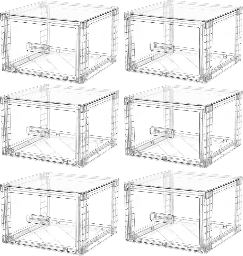 Vtopmart 6 Pack Clear Stackable Storage Bins 15QT