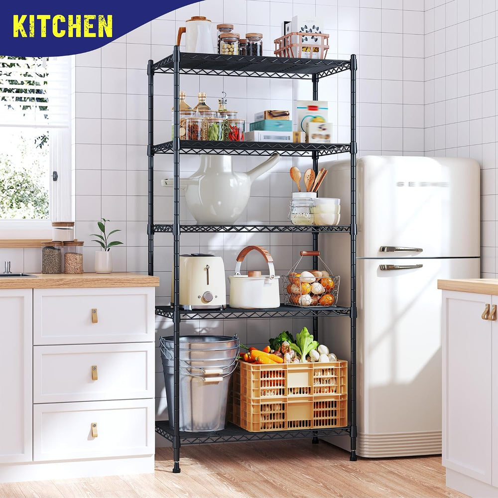 5 Tier Wire Shelving, 1010LBS Pantry Shelves Storage Shelves Adjustable Metal...