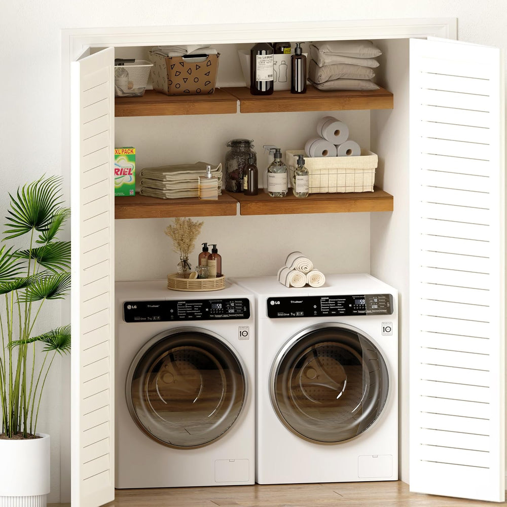 Gashell Wire Shelf Covers, Bamboo Wire Rack Covers for Pantry, Closet