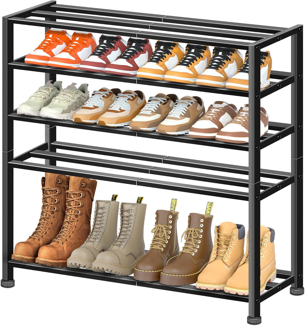 KEETDY 5-Tier Heavy Duty Shoe Rack for Garage Entryway, Stackable Shoe Organi...