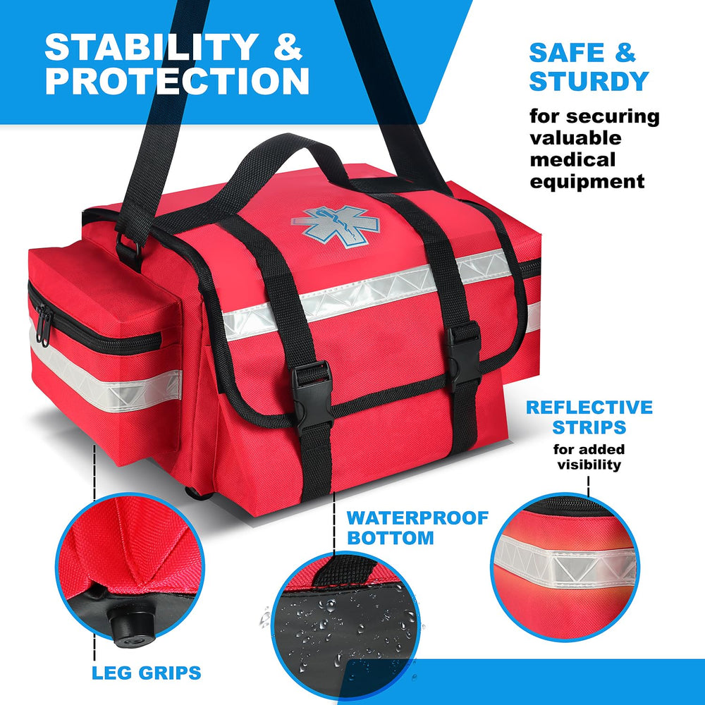 Primacare Fully Stocked Reflective Trauma Bag - 17" x 9" x 7" ...