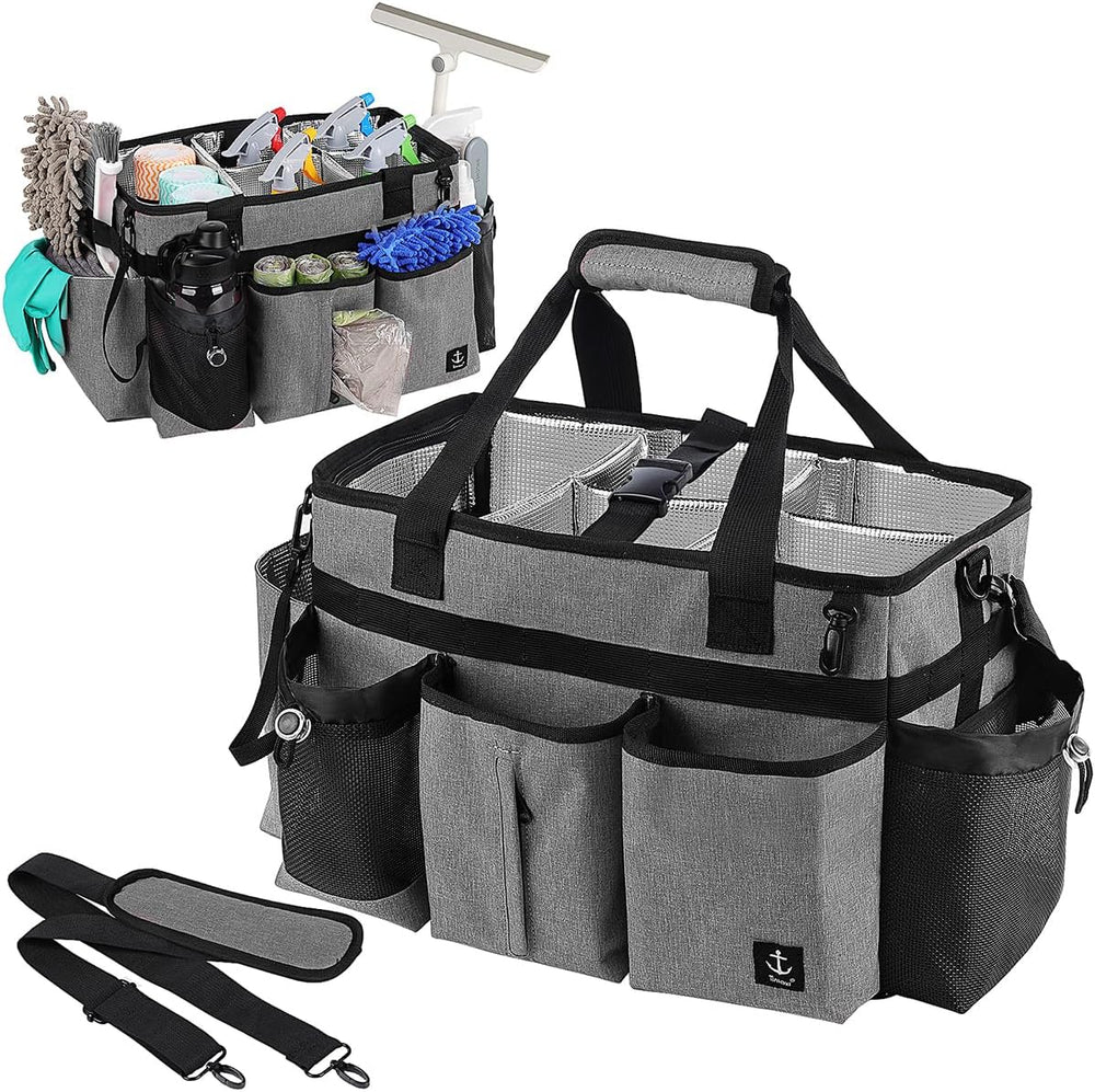 Large Cleaning Caddy Bag Built-in hard plastic sheet Aluminum foil lining