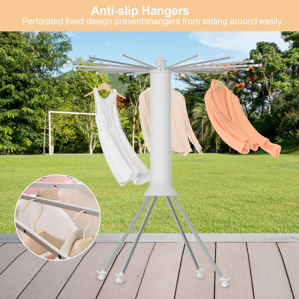 4-Legged Clothes Drying Rack Foldable, Outdoor Collapsible Drying Rack Clothi...