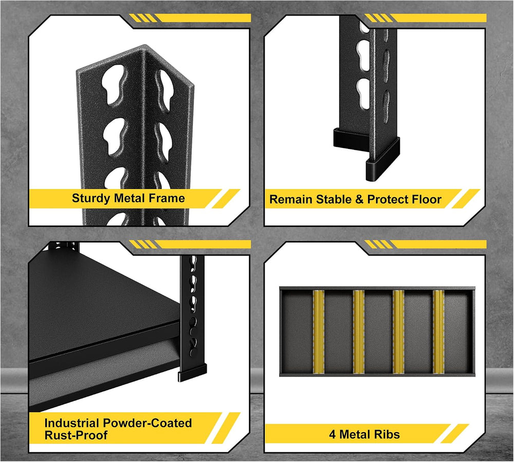 Metal Garage Shelving Heavy Duty,1530LBS Loads Garage Storage Shelves, 48”W 3...