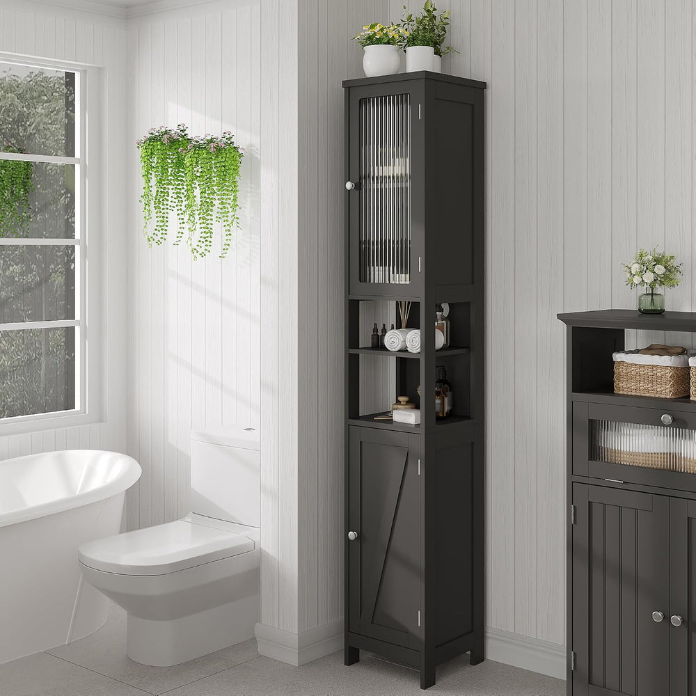 ChooChoo Narrow Bathroom Storage Cabinet with Light, Space Saving