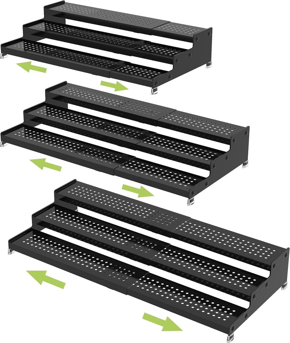 Metal Spice Rack Organizer for Cabinet, 3 Tier Expandable Spice Storage Shelf...