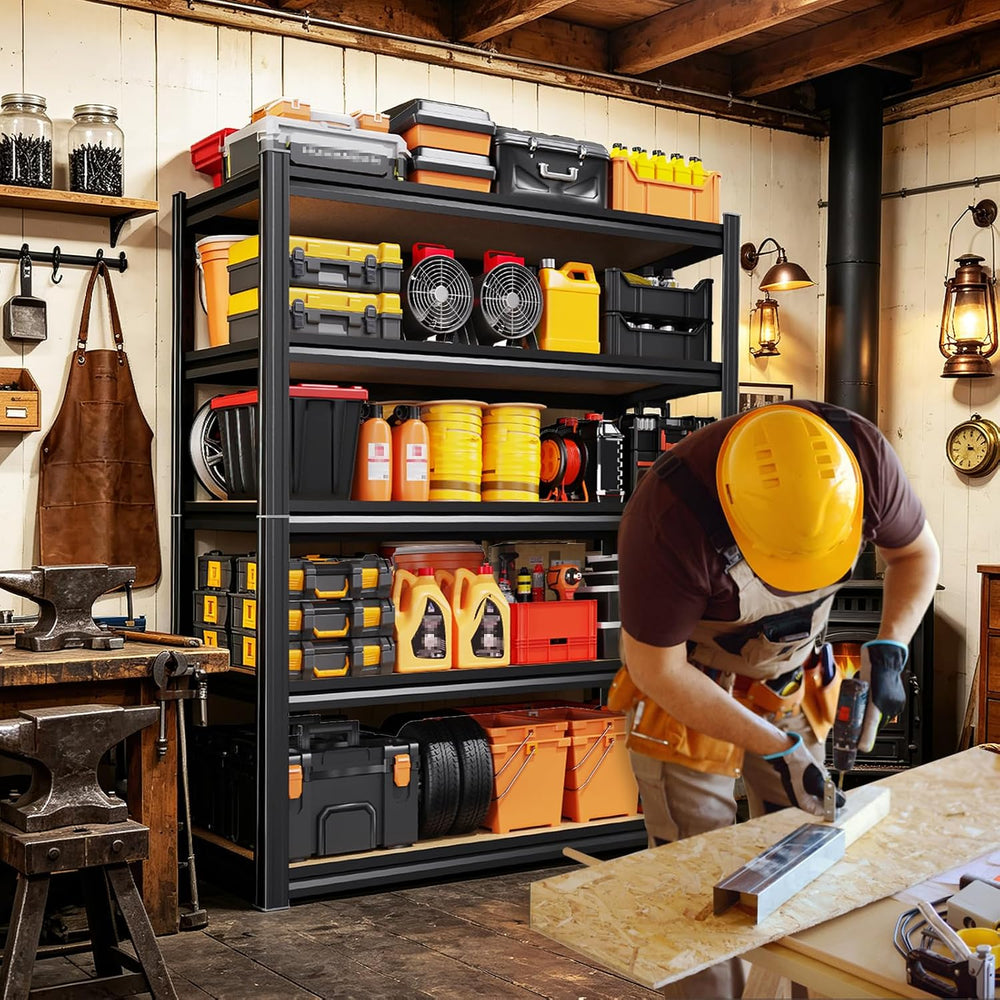 5‑Tier Garage Shelving, Adjustable Metal Shelves Units