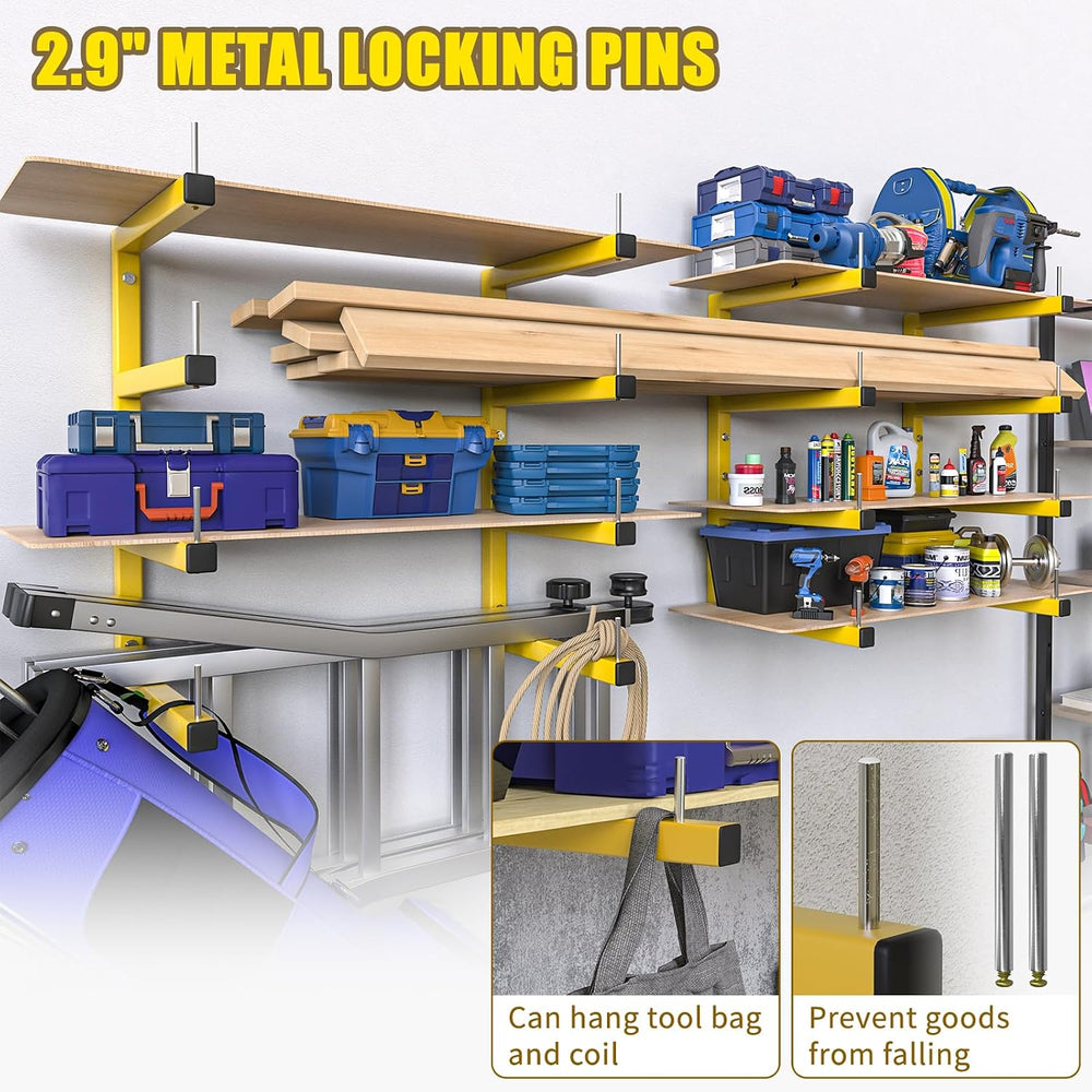 4-Pack Lumber Storage Rack, Wood Storage Racks Wall Mount, Heavy Duty Garage ...