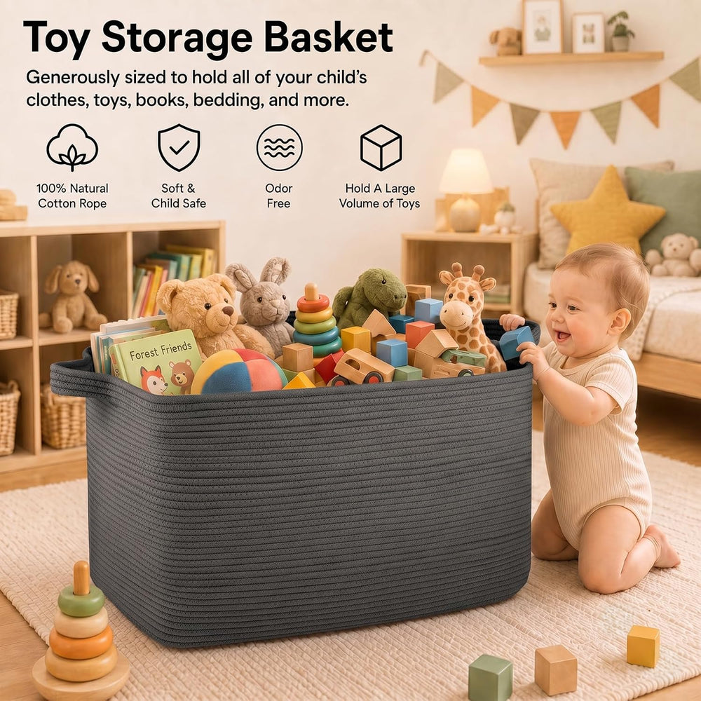 OIASKET 118L Extra Large Blanket Basket Living Room, 24.8"x17.7"x16...