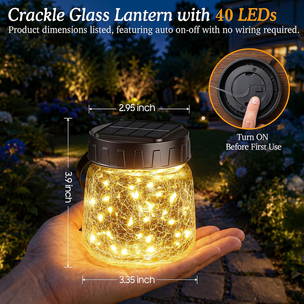 BUCASA Small Solar Lanterns Outdoor Waterproof Hanging Solar Lights
