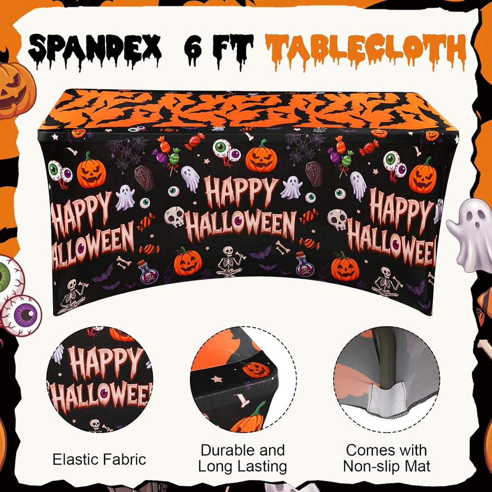 Batiyeer 2 Pcs 6ft Halloween Tablecloths Party Decorations
