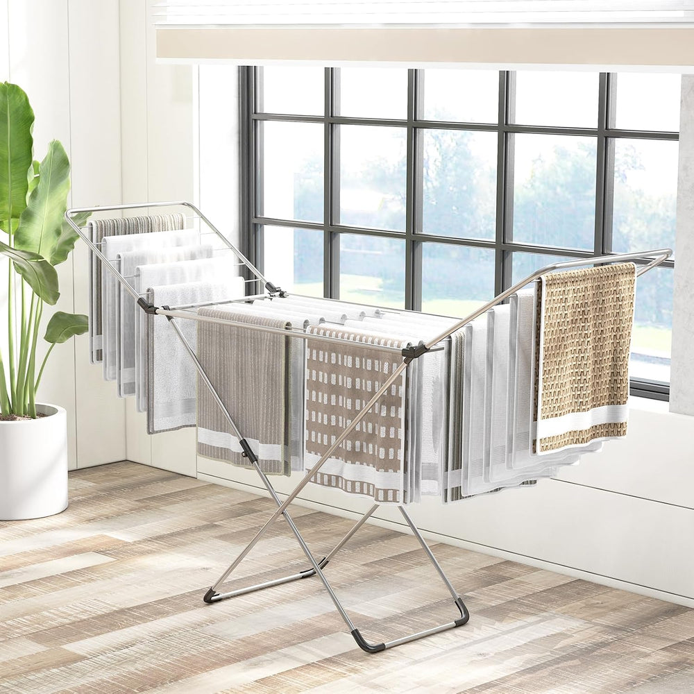GIANTEX Clothes Drying Rack, Foldable Laundry Drying Rack w/Aluminum Frame, 2...