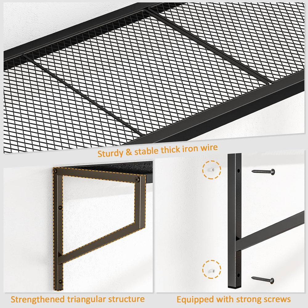 ThreeHio 3 Pack Garage Wall Shelving, Heavy Duty Garage Shelves Wall Mount, H...