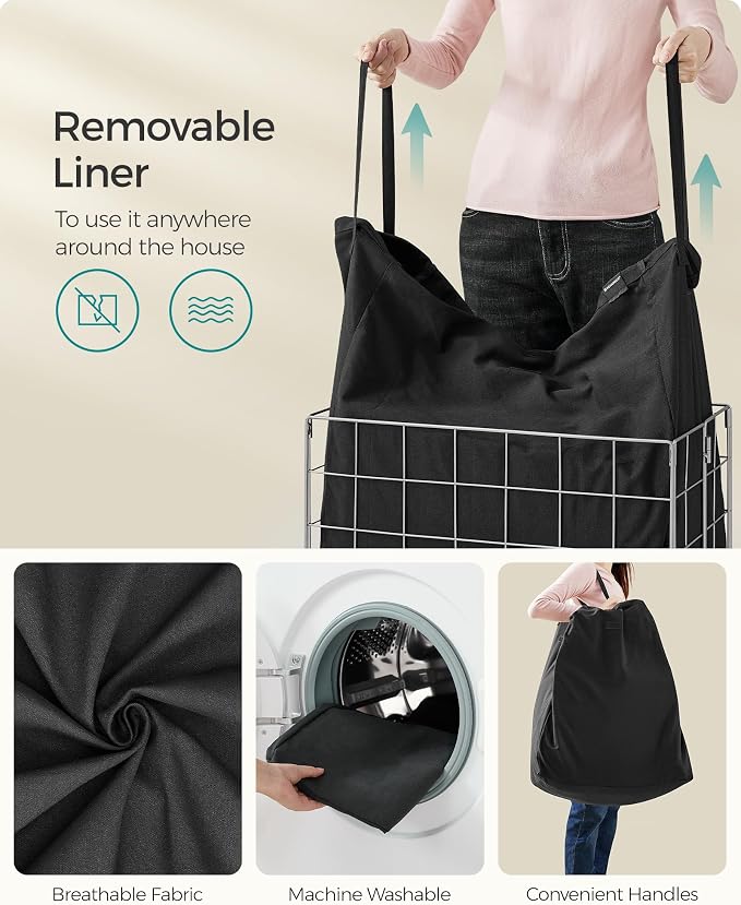 SONGMICS 29 Gal. Laundry Basket, Laundry Hamper, Collapsible Clothes Hamper