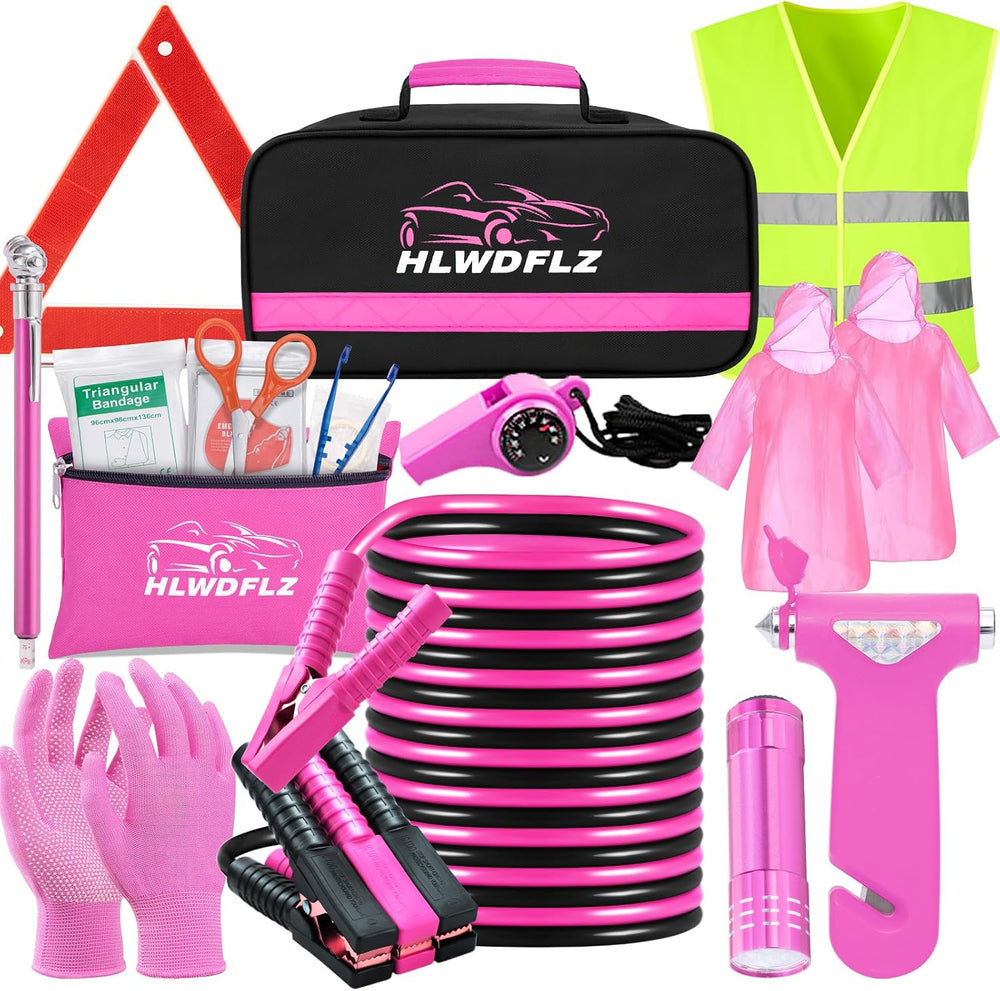 Car Roadside Emergency Kit - 17pcs Winter Traveler Safety Road Side Assistanc...