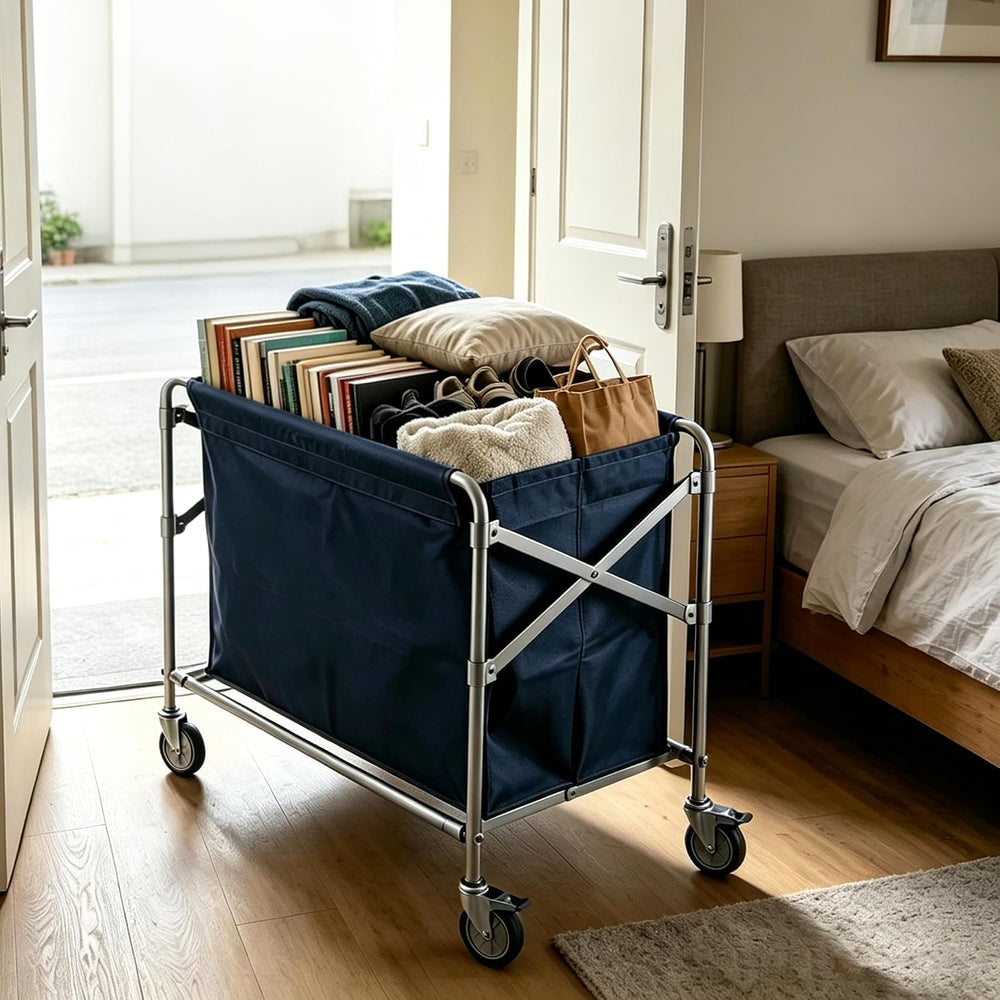 Commercial Laundry Cart with Wheel, Foldable Laundry Cart (400L)