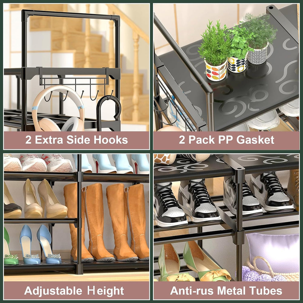 Kottwca 4 Row 10 Tier Large Shoe Rack Organizer for Closet Entryway, 72-80 Pa...